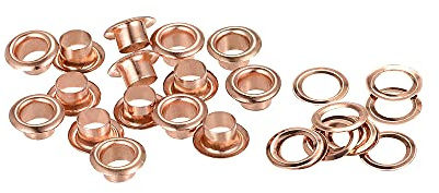 uxcell Eyelets with Washers, 11 x 6 x 5mm Iron Through Hole Hollow Rivets Grommets Rose Gold 300 Set
