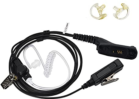 UAYESOK Schallschlauch Ohrhörer Kopfhörer Radio Headset mit PTT Mikrofon und Otoplastik für Motorola Multi Pin MTP6650 DP3400 DP3401 DP3600 DP3601 DP4400 DP4600 DP4800 DP4801 Walkie Talkie (Schwarz)