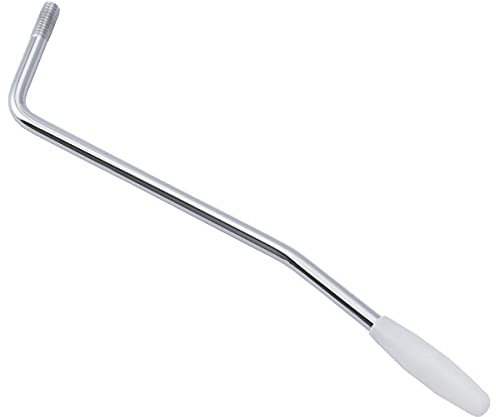 Musiclily Pro 6mm Stahl Gewinde Tremolo Arm Whammy Bar Tremolohebel für Squier Strat Style E-Gitarre, Chrome mit Weißer Kappe