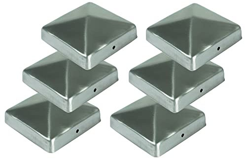 6x Edelstahl Pfostenkappe Pyramide 71x71mm Zaunkappe Zierkappe Pfahl Zaun Kappe