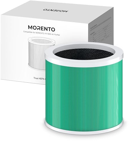 MORENTO HY1800 - Filtro de repuesto para purificador de aire original, filtro HEPA Ture para purificador de aire HY1800, carbón activado de eficiencia, versión original, 1 Pack + 3 Layers Filtration