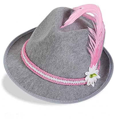 KarnevalsTeufel Bayernhut Volksfest Bierfest Trachtenhut Accessoire Bavaria Blau Rot Rosa
