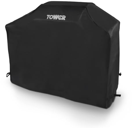 Tower T978525COV - Cubierta para Barbacoa de Gas de Tres quemadores, Impermeable y Resistente al Viento, Color Negro