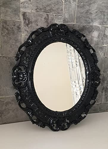 Bilderrahmen Antik Gold Rechteckig 45x37 Foto Spiegelrahmen Gemälderahmen Barockrahmen 24 x 30 cm Prunk rahmen 3045Oval Rahmen (Schwarz)