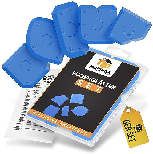 HOPINGA Silikon Fugenglätter Set | Fugen Abzieher Silikonfugen Silikonabzieher Fugenspachtel Silikonspachtel Silikonglätter mit Anleitung