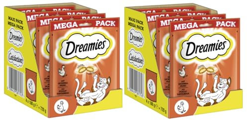 DREAMIES Portionsbeutel Mega Pack Katzenleckerli Katzensnack (2X 720g, Huhn)
