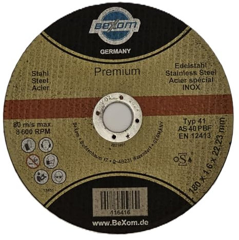 Lot de 20 disques à tronçonner - 180 x 1,6 mm - Pour meuleuse à tronçonner et meuleuse d'angle en acier inoxydable - Disques à tronçonner fins de 180 mm - Droits