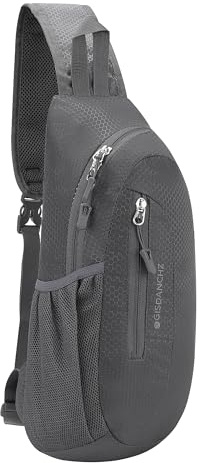 PivotWing Sling Bags For Men Women, Cross Body Bag Men Women Hiking Travel Sports Lightweight Shoulder Chest Bags Small Slim Sling Backpack Dog Walking Daypack Crossbody Bag Dark Gray