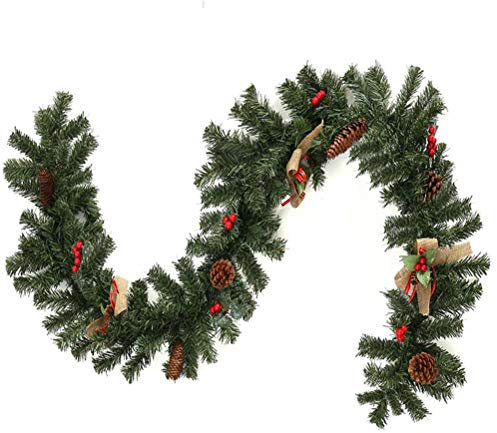 Weihnachtsgirlande, 177,8 cm, Tannenzapfen-Girlande, künstliche schneebedeckte Tannengirlande, Weihnachtsgirlanden, Dekoration für drinnen und draußen (A)