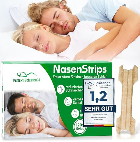 Perfekt-Schlafen24® 120x Nasenpflaster gegen Schnarchen - 66x19mm - Anti Schnarch Nasenstrips - Besser schlafen ohne schnarchen & besser atmen für Sport - Snoring Nose Strips (Braun-V1)