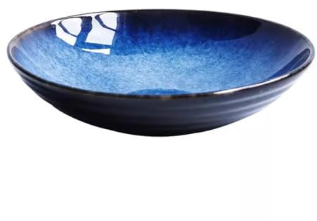 Insalatiera for pasta in ceramica, Piatti moderni in gres porcellanato, Ciotola da portata rotonda in porcellana Decorativa, Piatti da cucina grandi, for insalata, patatine, cereali, frutta e pasta