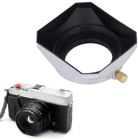 Paraluce Quadrato in Metallo da 39 Mm, Accessorio per Parasole con Lente Quadrata per Fotocamera Digitale Stile Vintage per Lunghezza Focale di 25 Mm o Superiore