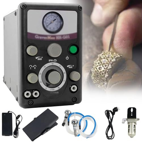 SACLMD Micro incisore a Mano,bulino Pneumatico,Micro incisore a Mano,bulino Pneumatico,per Artigianato di Gioielli e Metallo,220V