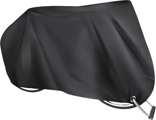 Bike Cover, for Outside Storage for 2 Bikes Waterproof 210T Nylon, Windproof Anti UV Bicycle Cover with Lock Hole, Accessories for Mountain & Road Bikes