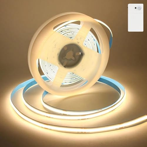 Bigzom LED Strip mit Bewegungsmelder Batteriebetrieben, Warmweiß