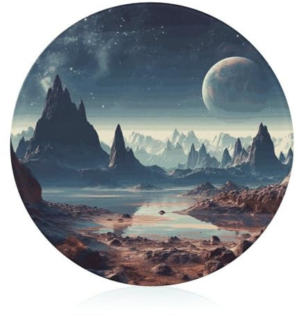 Alien Planet Schneidebrett für Küche, rundes Muster, Schneideblock aus gehärtetem Glas, rutschfestes Glasschneidebrett, personalisierte Schneidematten für Zuhause