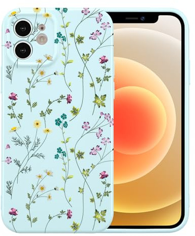 RALEAVO Flower Case for iPhone 11 Cute Girly Shockproof Slim Cover, Blue | For iPhone 11 Floral Spring Aesthetic Pretty Phone Case, Drop-proof Slim Thin Soft TPU Material, Girls & Women Gift