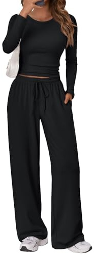 Trendy Queen Womens Two 2 Piece Matching Lounge Sets 2025 Early Fall Fashion Must Haves Y2K Workout Gym Clothes Comfy Airport Travel Vacation Luxury Outfits Sweatsuit Winter Clothing