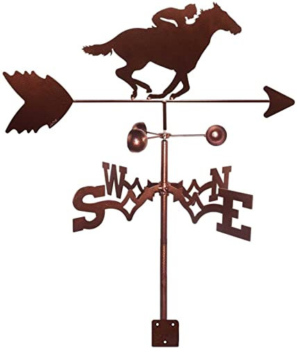 Girouette avec indicateur de direction pour course de chevaux, outil de mesure avec peinture aérosol corrosive, décoration vintage de ferme et de toit