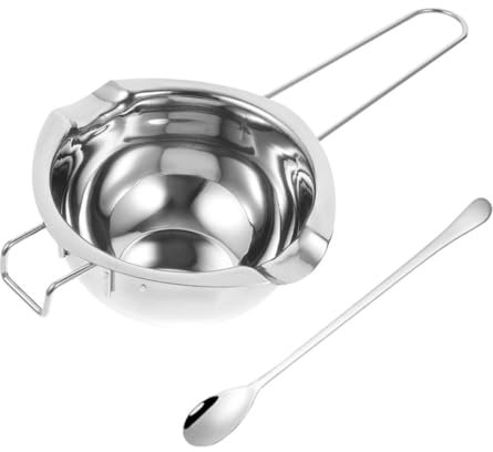 DECORNIJIA Stainless Steel Chocolate Melting Pot and Butter Warmer Set 400ml Double Boiler for Candy, Candle, and Wax Melting Kitchen Essentials