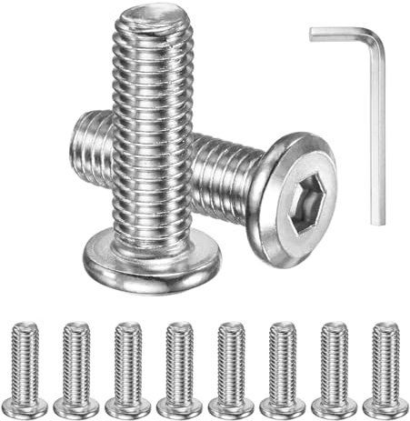 M METERXITY 10er-Pack Zylinderkopfschrauben Mit Innensechskant M10x30mm 304 Edelstahl Sechskantantrieb Befestigungsset Mit Sechskantschlüssel Für Maschinen/Möbel/Automobil
