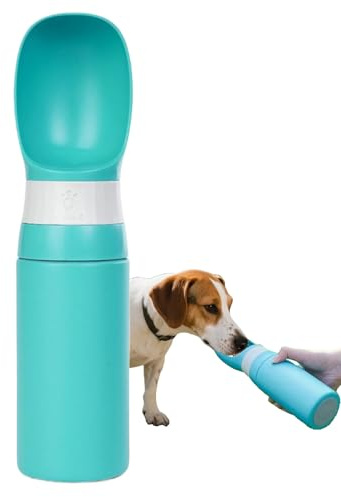 Sionhiuo Botella de agua para perros | 400 ml de capacidad al aire libre para perros y viajes botella de agua – a prueba de fugas para perros, vaso para beber accesorios para viajes, verano, camping