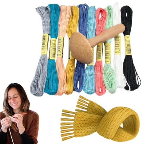 Qkbuza Fungo in legno liscio, strumento per rammendare con filo, per rammendare maglioni, cappelli, vestiti, adulti, viaggi, casa, famiglia, colleghi, amici