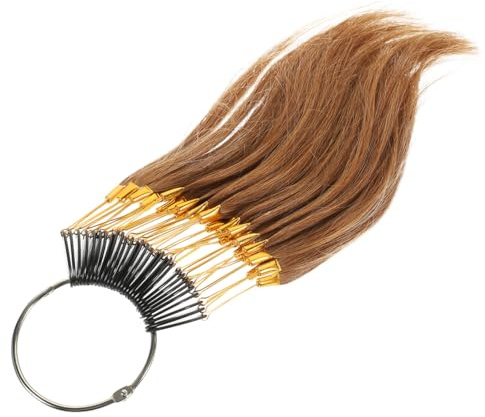 LOLIPPYY 30 Stück Teiliges Echthaar Farbmuster Strähnen Farbkarte für Friseure Professionelles Testen von Haarfarben Tiefbraun Natürliche Haptik Salonbedarf Hair Color Sample Ring