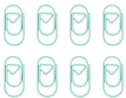 Lot de 80 trombones colorés en forme de cœur - En métal - Fournitures de bureau - Pour reliure de fichiers et cartes de visite