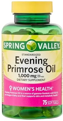 Evening Primrose Oil for Women 1000mg – 75 Softgels, Organic Evening Primrose Oil, Softgels with GLA Omega-6, Aceite De Onagra, Primerose Supplement for Skin & Wellness (Pack of 1)