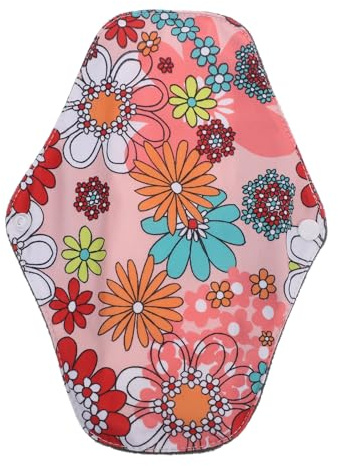 FIXOSHEE Serviette Hygiénique Lavable en Coton Doublure Rouge Réutilisable Absorbante et Confortable pour Femmes en Post-Partum et Voyages Protection Périodique