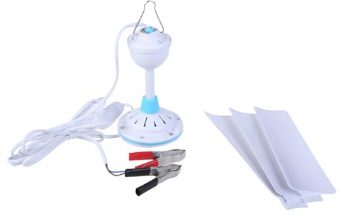 Mirweon Ventilador portátil para coche, 12 V, 6 W, con interruptores, para colgar en el techo, tienda de campaña de 20 pulgadas, para oficina, dormitorio, exterior, ventilador ligero
