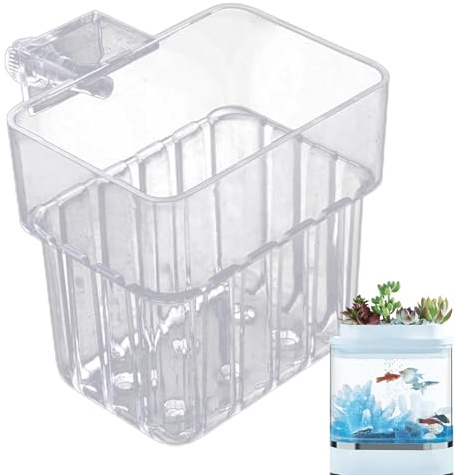 Genérico Supporto piante acquario - 8 cm ABS vaso sospeso con gancio per acquaponica | Contenitore parete robusto e pothos loto narciso, decorazione acquario, circolazione ottimale