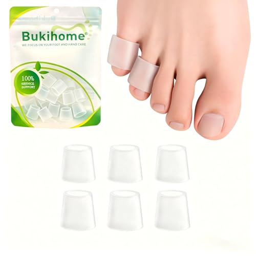 Bukihome Protectores de silicona para dedos de los pies, fundas abiertas de silicona para dedos en martillo, callos, ampollas, almohadillas protectoras de gel suave para aliviar el dolor, 16 unidades