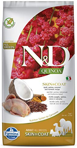 Farmina N&D Quinoa Pellets Hundefutter (Trockenfutter, mit hochwertigen Vitaminen und natürliche Antioxidantien, ohne Mais, Zutaten: Wachtel, Portionsgröße: 7 kg)