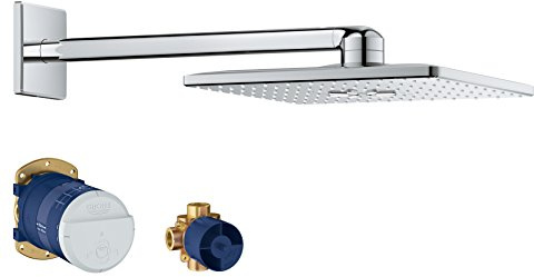 Grohe 26504000 Rain 310 Smart Active 2-Spray Cube Shower Head Set, Starlight Chrome