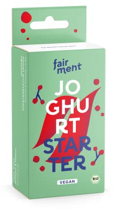 Fairment Bio Joghurtkultur zur Herstellung von veganem Joghurt - Joghurt selber machen - enthält 3 Beutel Joghurtferment für die Herstellung von bis zu 30x 1 Liter Kokosjoghurt, Sojajoghurt