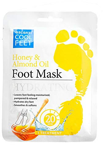 Escenti Cool Feet Máscara hidratante para pies con aceite de miel y almendras