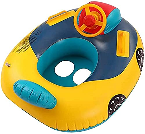 Bebis simring pool baby boj med ratt uppblåsbar båt baby poolstol flytande simring för baby baby pool flyter badstol för 1 till 5 år barn