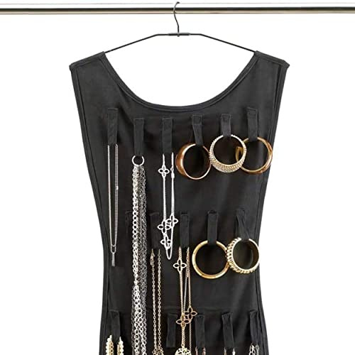 REPLOOD 2x Vestito Portagioielli Raccoglitore Organizer Double-face Multitasche Fucsia o Nero Porta Gioie Bracciali Collane Bigiotteria