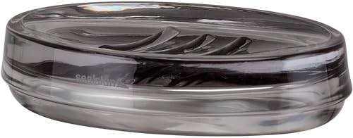 Sealskin Mood Seifenschale, Seifenablage aus Glas, Farbe: Grau, B x H x T: 137 x 29 x 100 mm