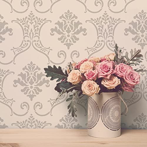 STENCILIT® Baroque Wall Stencil for Painting - 2 Pack of 16.5 x 21.5 in Stencil, Victorian Wall Stencils for Painting Large Pattern, Damask Large Wall Stencils