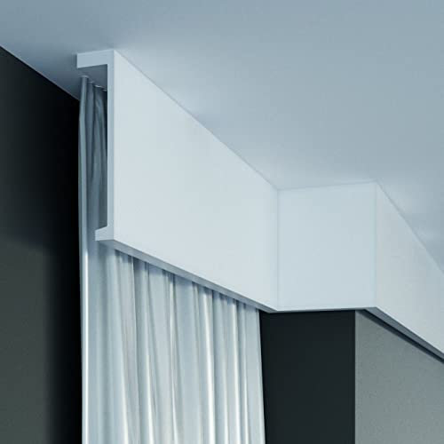 PROVISTON | Lichtleiste | Indirekte Beleuchtung | Deckenleiste | 110 x 40 x 2000 mm | Polyurethan | Weiß | Hochwertig | Stuckleiste | Modern | Robust | Langlebig | Stoßfest | 30 Meter