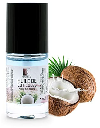 Ocibel France - Aceite de cutícula con aroma de coco. Hidratar, calmar, regenerar, nutrir y promover el crecimiento saludable de las uñas, paquete de 1 (1 x 5 ml)
