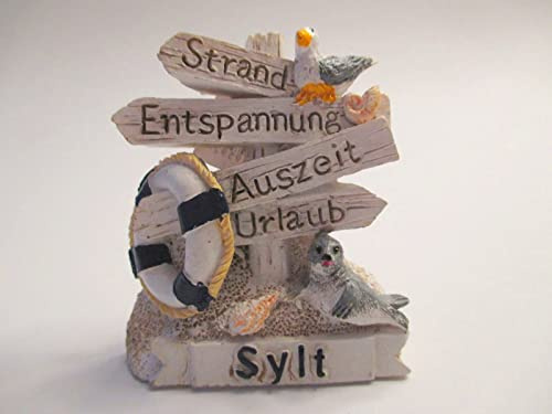 Sylt Nordsee Magnet Strand Meer Seestern Poly Relief Souvenir Germany