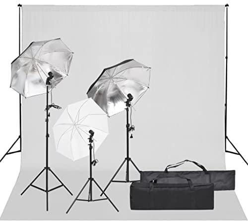 vidaXL Fotostudio-Set mit Beleuchtung und Hintergrund, Studio-Kit, Tageslicht-Lampe, Studio-Beleuchtung-Set, Studio-Licht, Fotografie-Licht