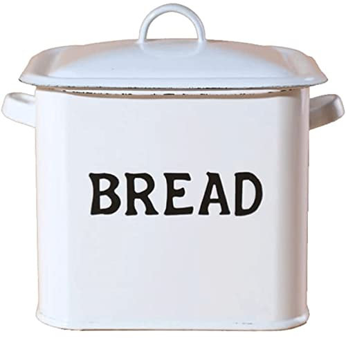 ABGRC Cocina Panera Panera de Metal, panera nostálgica Retro con Tapa y Manos, Soporte de Pan para mostrador de Cocina, contenedor de Almacenamiento de Granja Decoración
