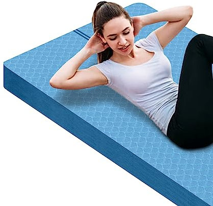 nuveti Große Trainingsmatte – 15 mm/20 mm/30 mm dicke Yogamatte, Trainingsmatte für Fitness, Yoga, Pilates, Stretching und Bodenübungen für Damen und Herren, mit kostenloser Tragetasche