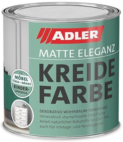 ADLER Kreidefarbe, 375ml, AS 12/5 Bergfreunde, Braun, matte Oberfläche, schnelltrocknend, vielseitig einsetzbar, Möbel, Innenbereich
