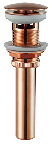 Bonde Lavabo Salle De Bain Pop Up,Or Rose,Bonde Clic Clac Universelle,Bonde De Lavabo Avec Trop Plein,Bonde Anti-corrosion En Laiton Sans/avec Trou De Trop-plein,or Rose A